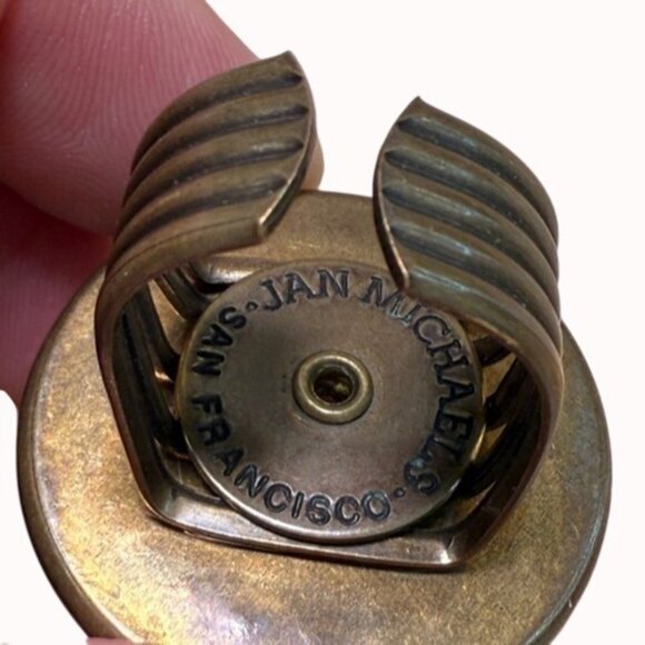 Vintage Jan Michaels Bronze & Amethyst Statement Ring Size 7 San Francisco - Picture 5 of 9